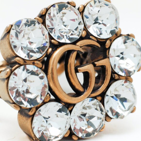 Gucci Double GG Crystal Link Ring - Picture 2 of 6